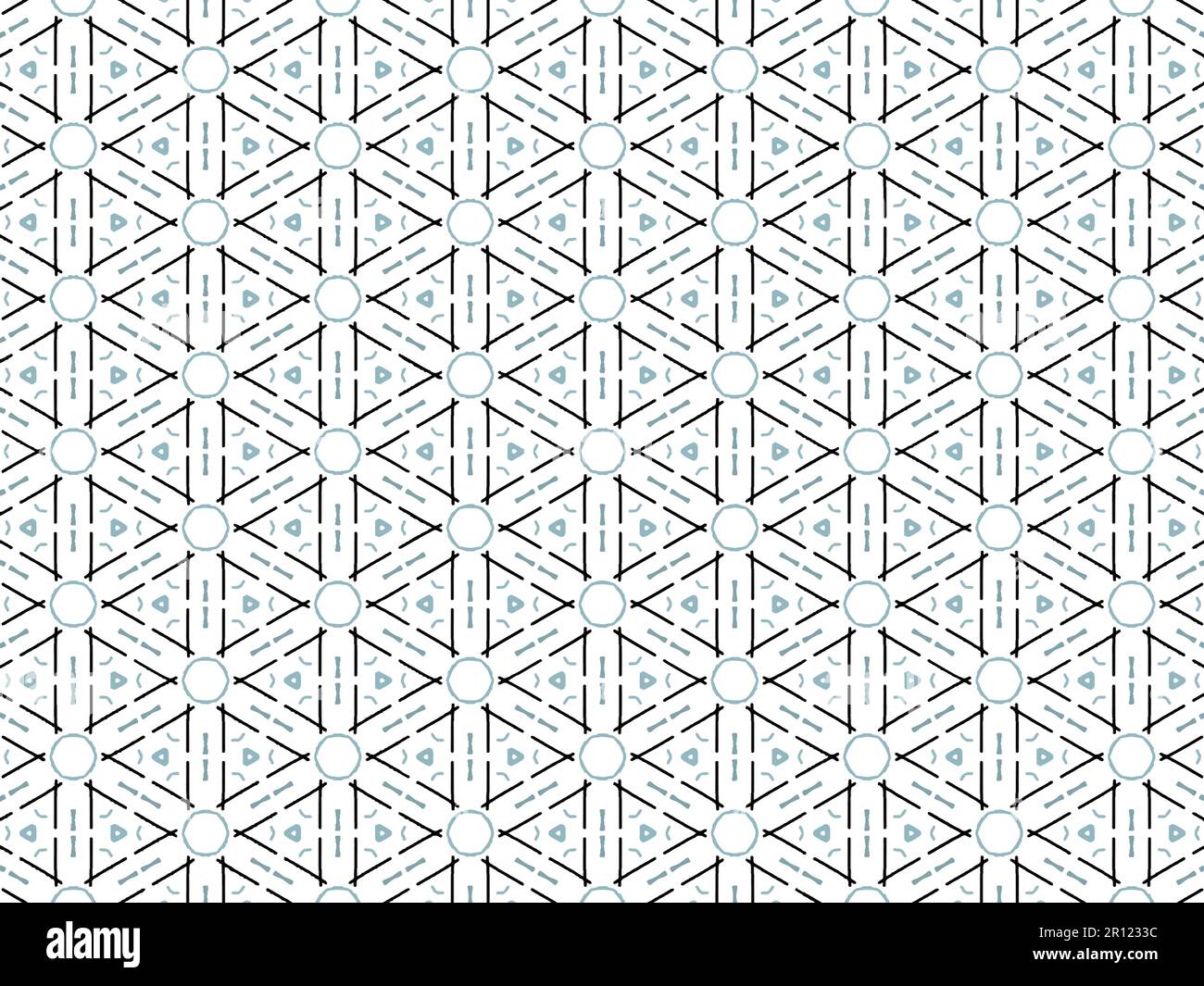 Vector Illustration of Blue Abstract Mandala or Ikat Texture Seamless ...