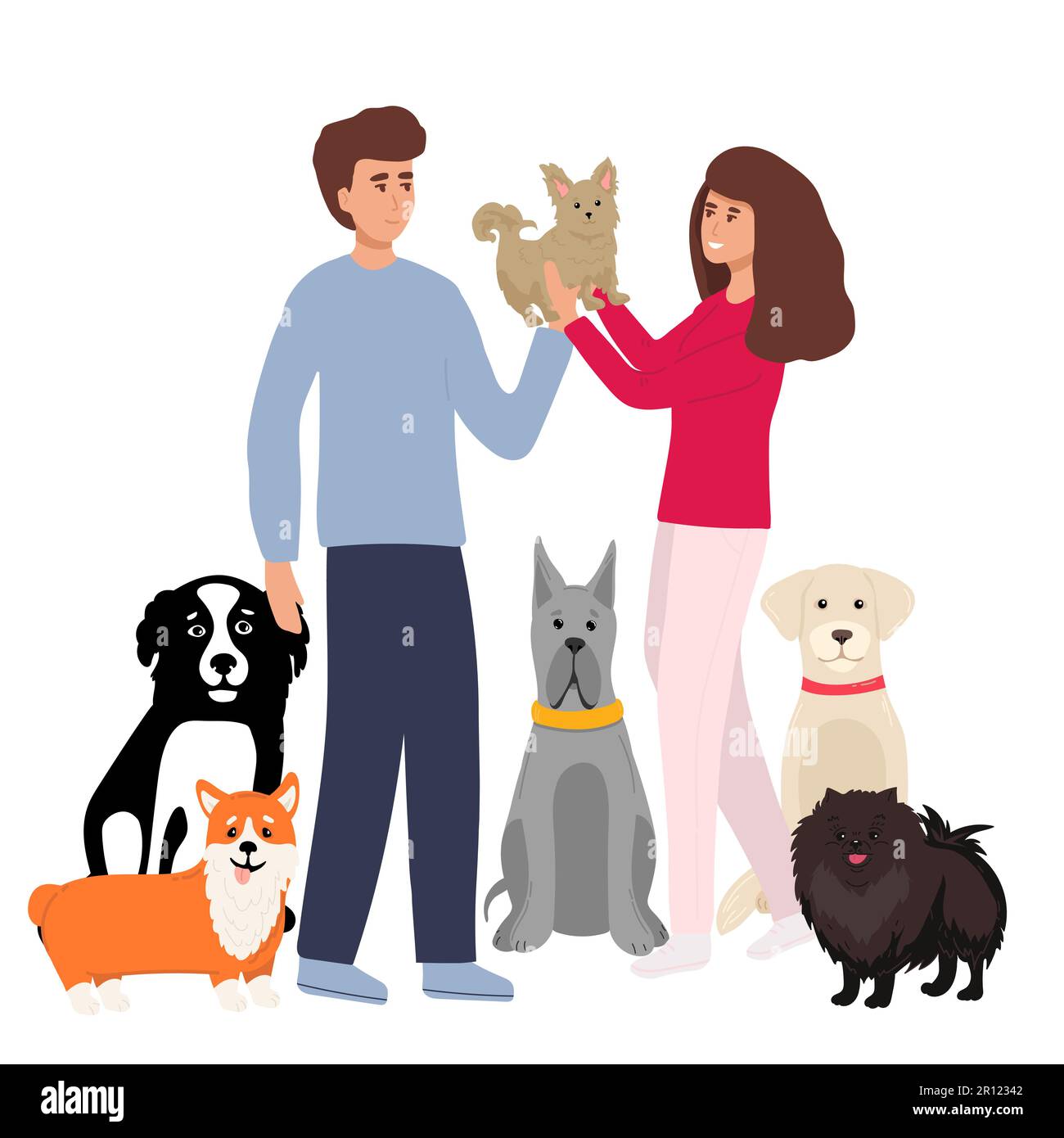 companion animals illustration with people Stock Vector Image & Art Alamy