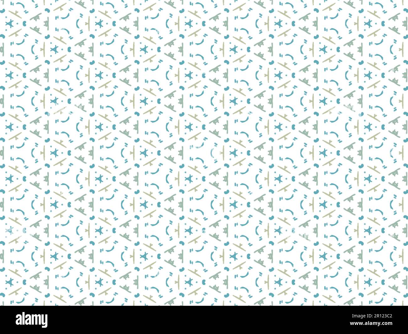Vector Illustration of Blue Abstract Mandala or Ikat Texture Seamless ...