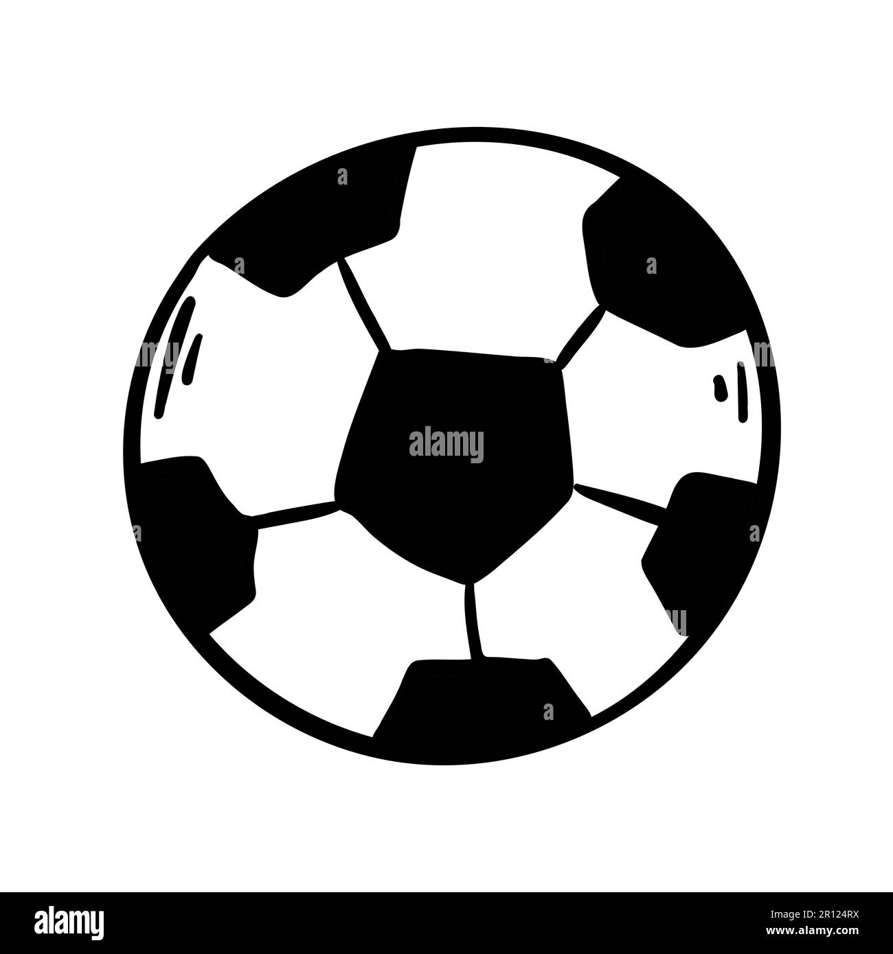 soccer balls . Handdrawn football balls and soccer striped grass field