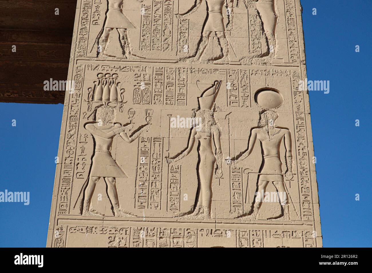 Ancient egyptian carvings and hieroglyphs at Karnak temple in Luxor