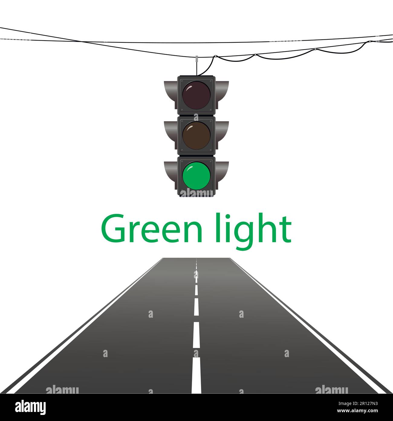 Traffic regulation. Green traffic light. Vector illustration Stock
