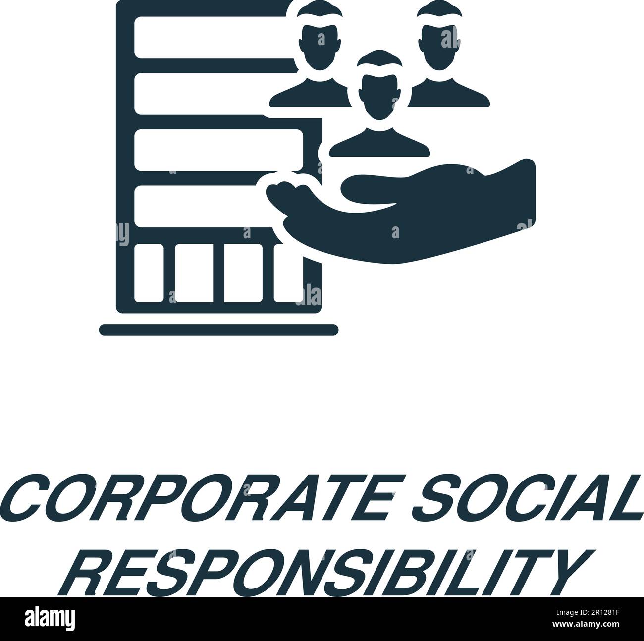 Corporate social responsibility icon. Monochrome simple sign from 