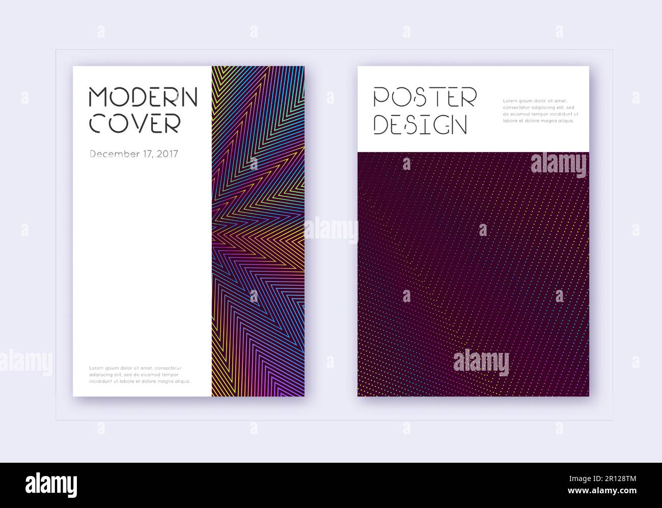 Decent Pic Design Minimal cover design template set. Rainbow abstract lines on wine red ...