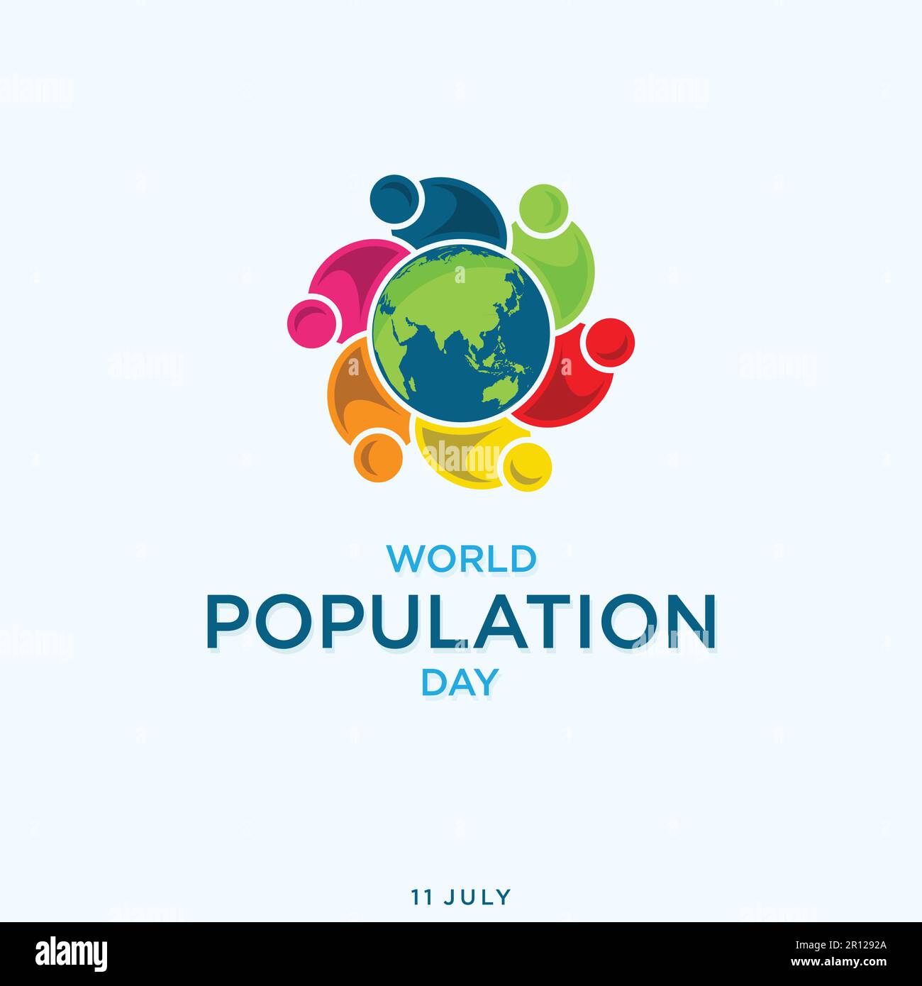 Banner or poster of world population day vector design. Vector illustration Stock Vector