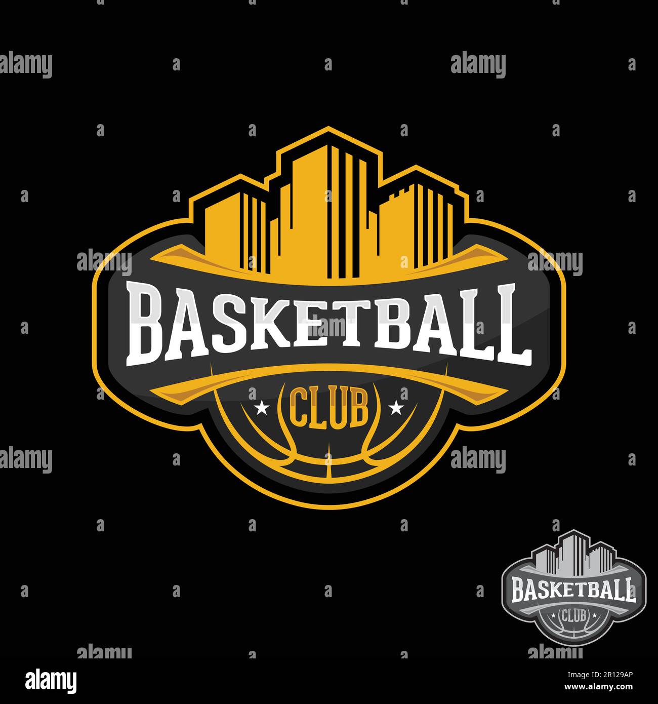 Modern professional basketball logo design. All star championship sign.  Stock Vector