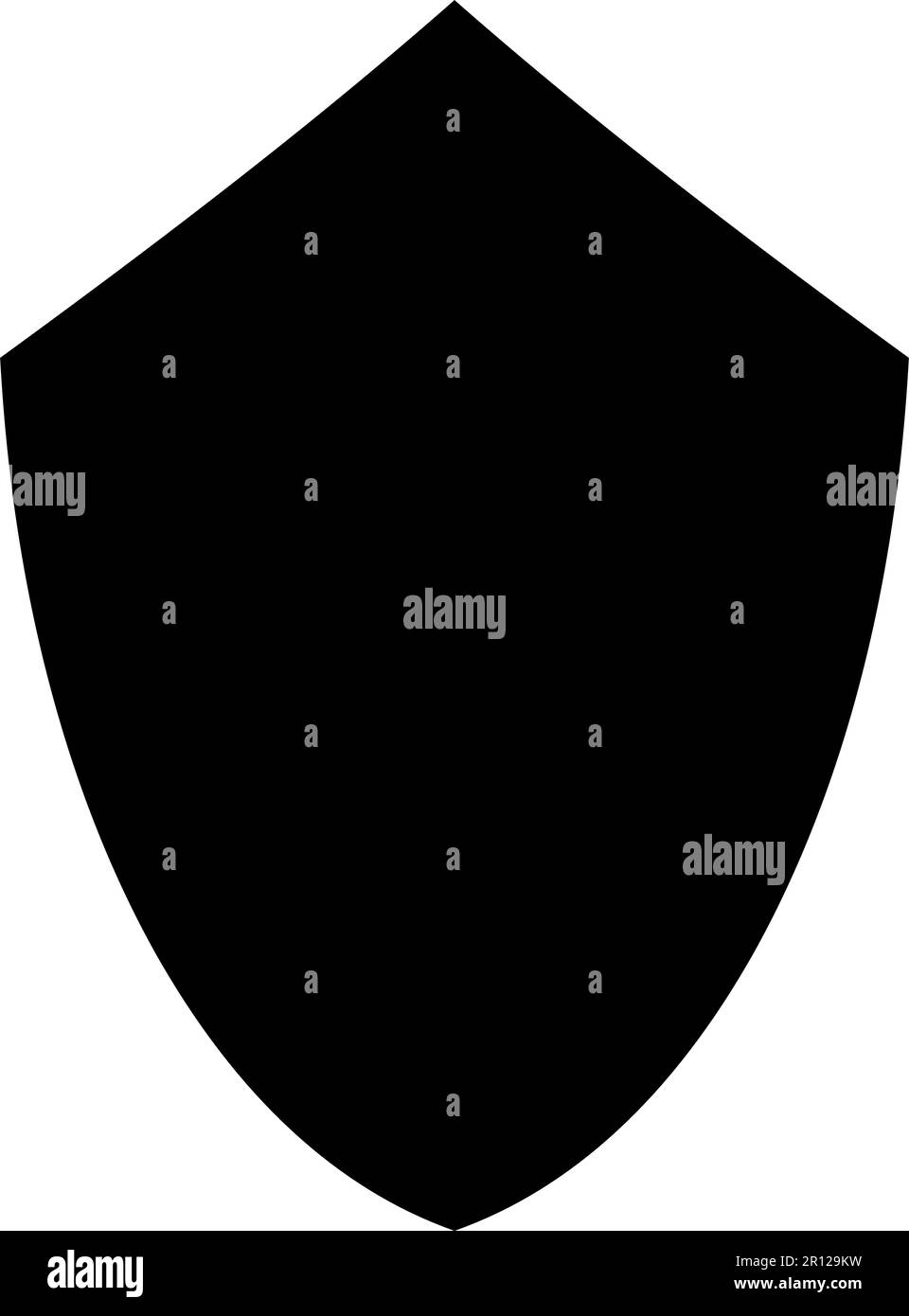 Shield black silhouette vector icon protect and security outline symbol ...
