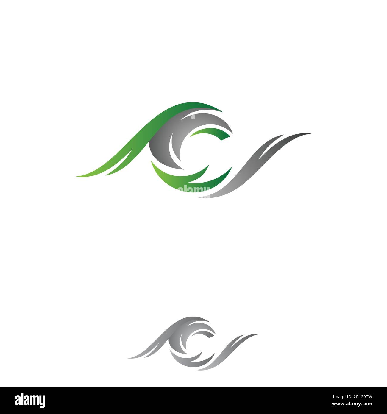 Letter C shaped eyes and wave. Vector illustration Stock Vector Image