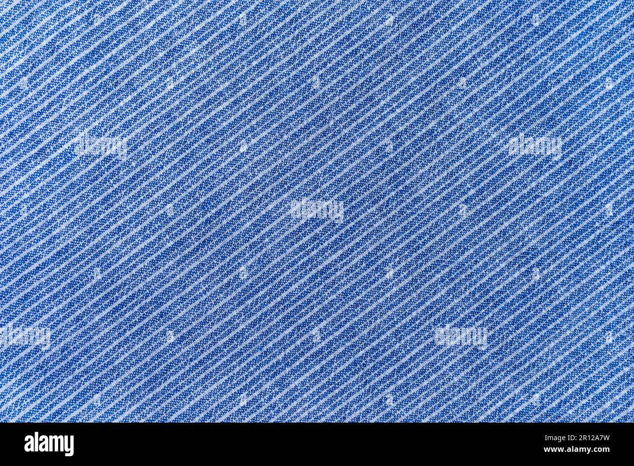 Natural Linen Fabric With Blue Stripes