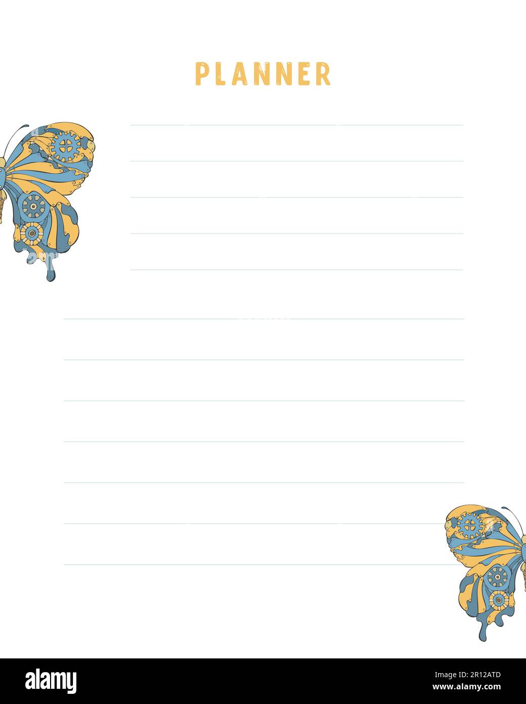 Steampunk empty planner blank for notes and reminders, with steampunk ...