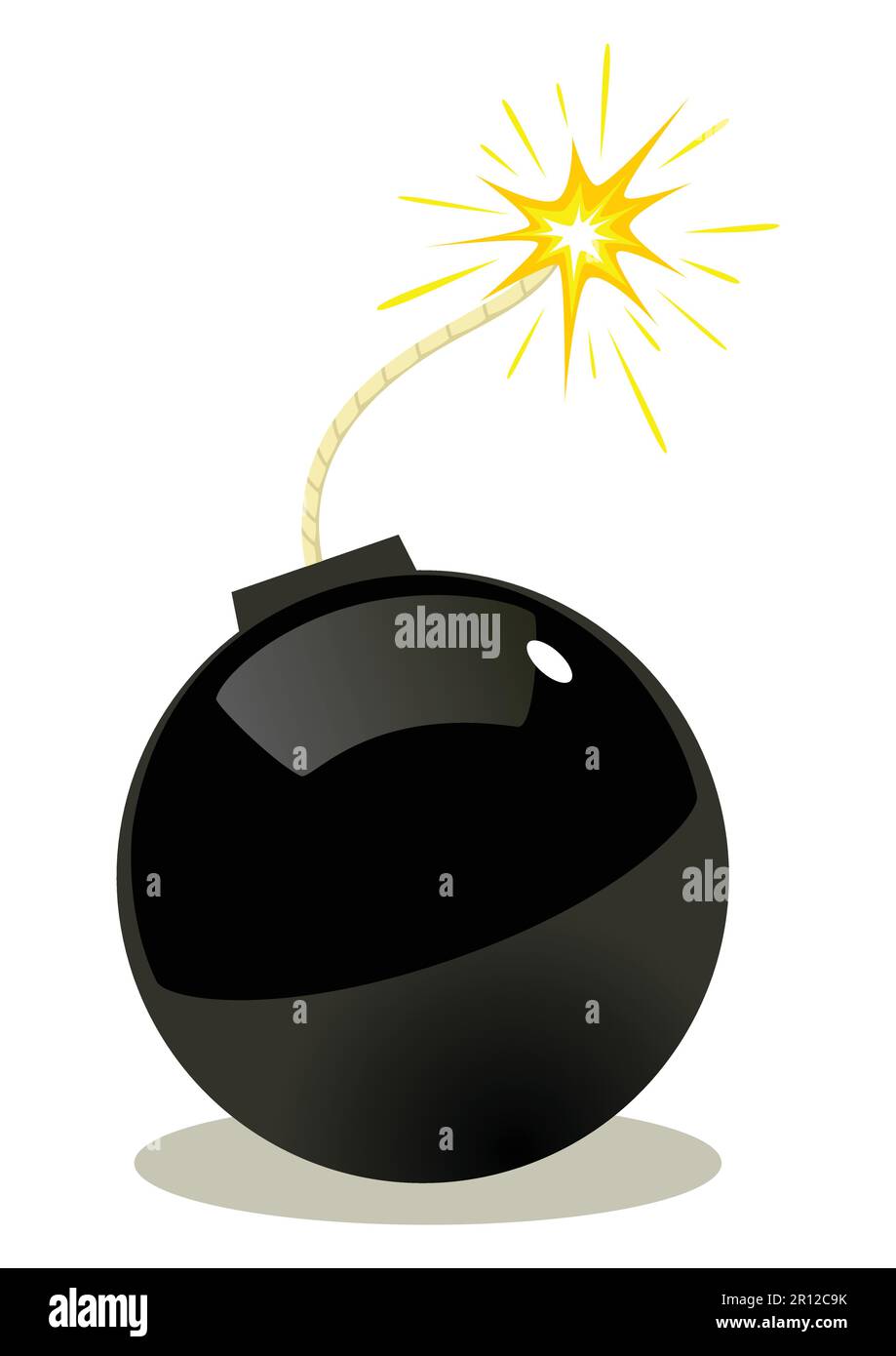 Cartoon illustration of a bomb Stock Vector