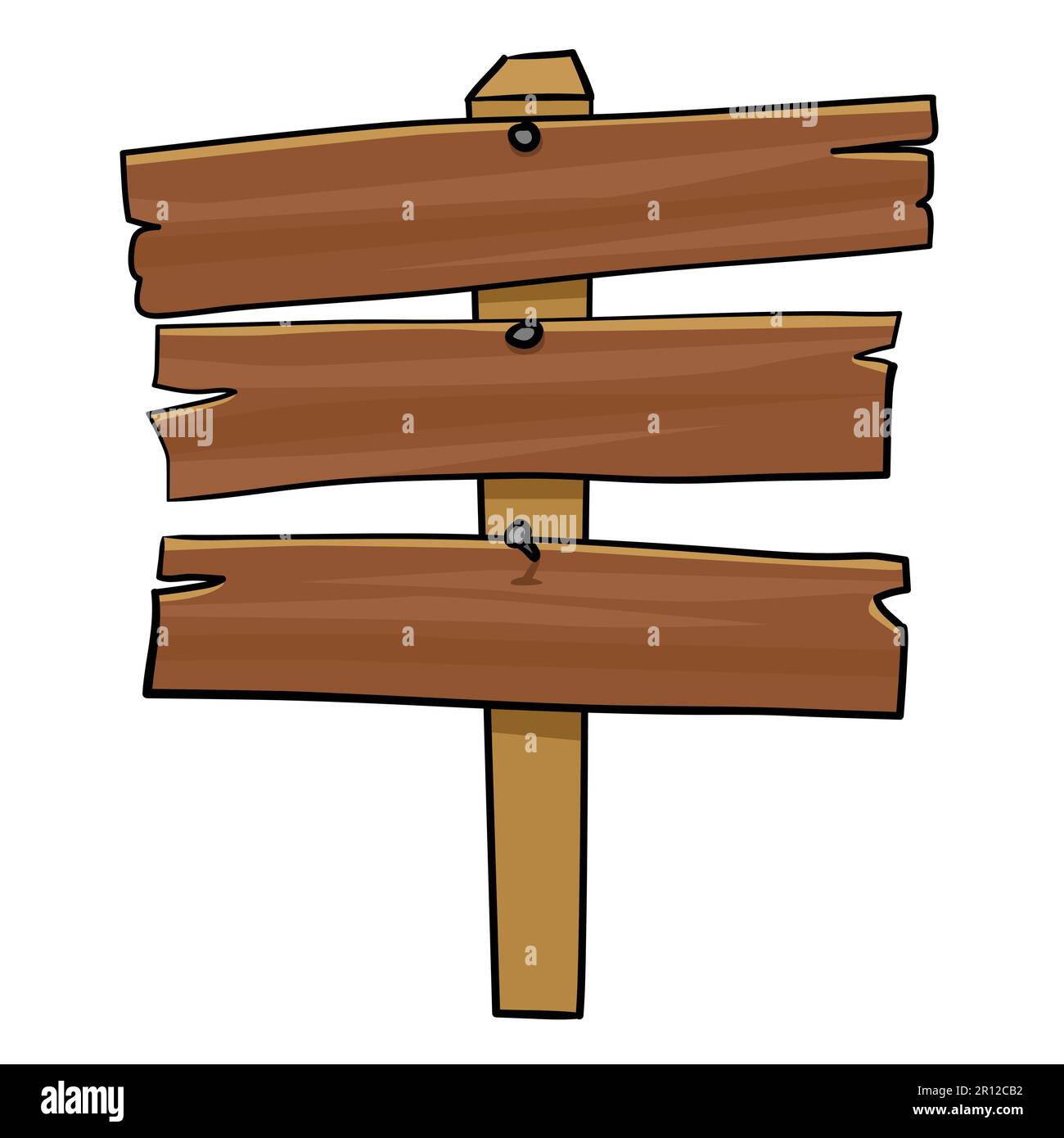Cartoon illustration of wooden signpost Stock Vector Image & Art Alamy