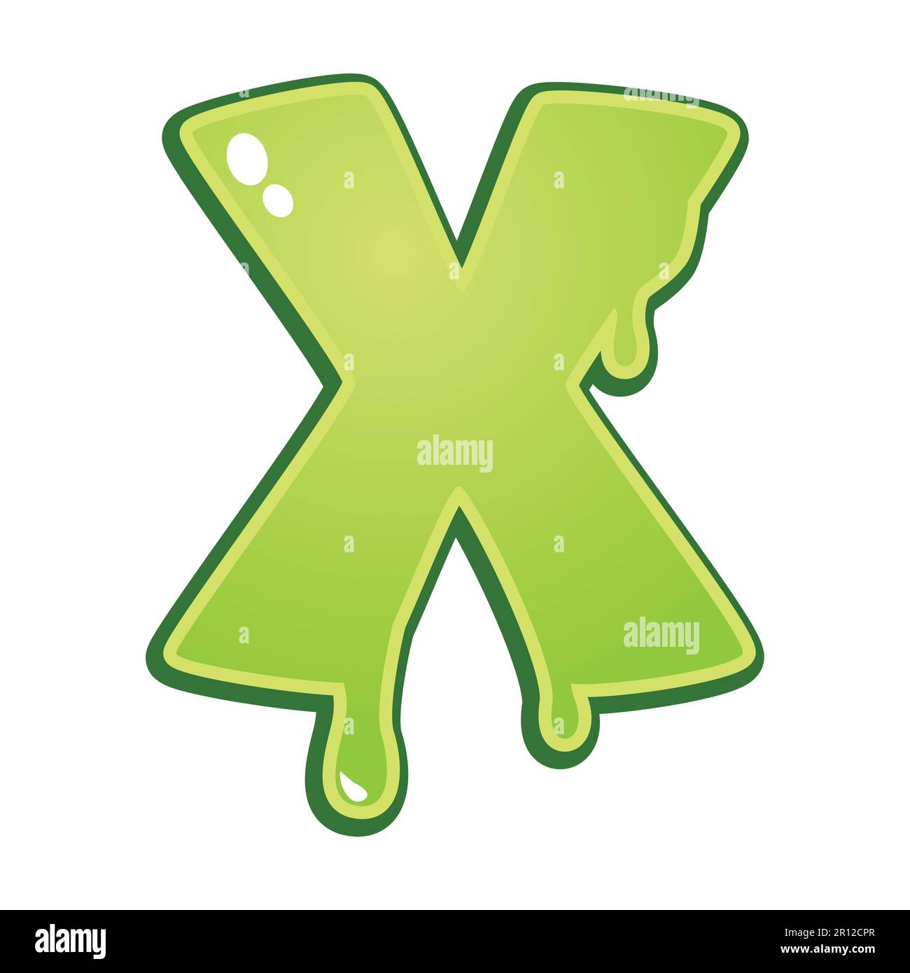 Slimy font type letter X Stock Vector