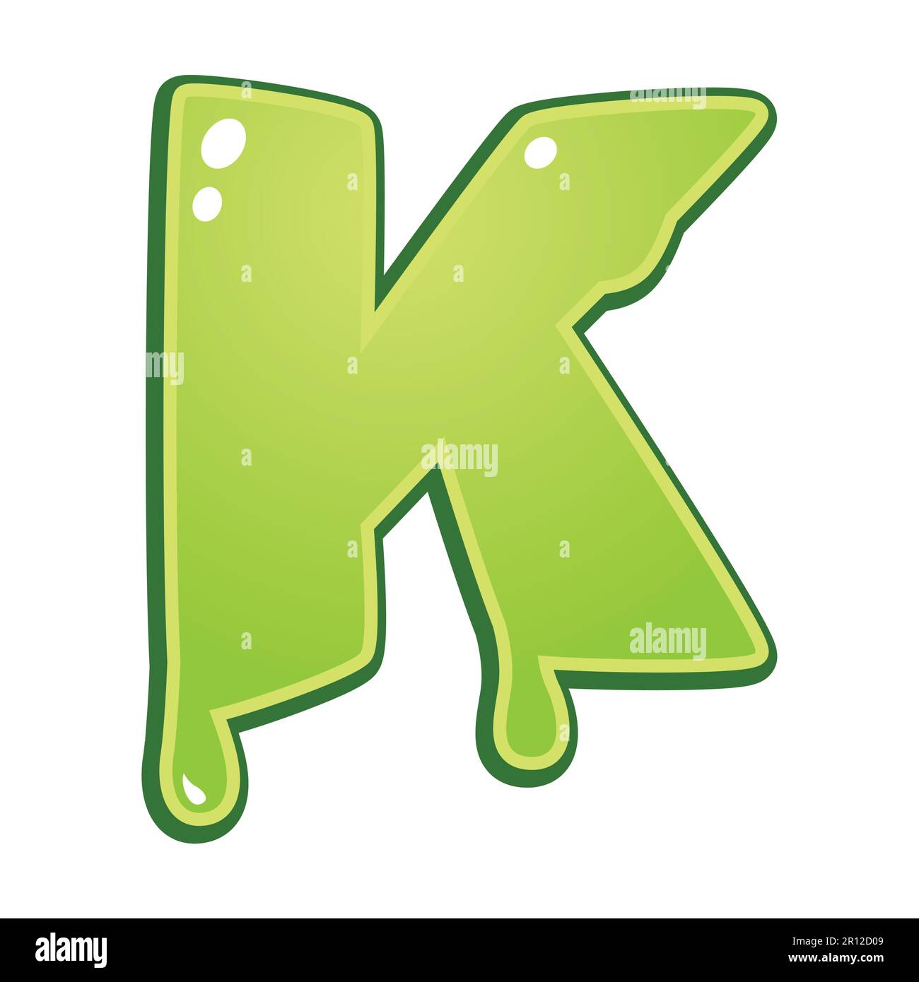 Slimy font type letter K Stock Vector