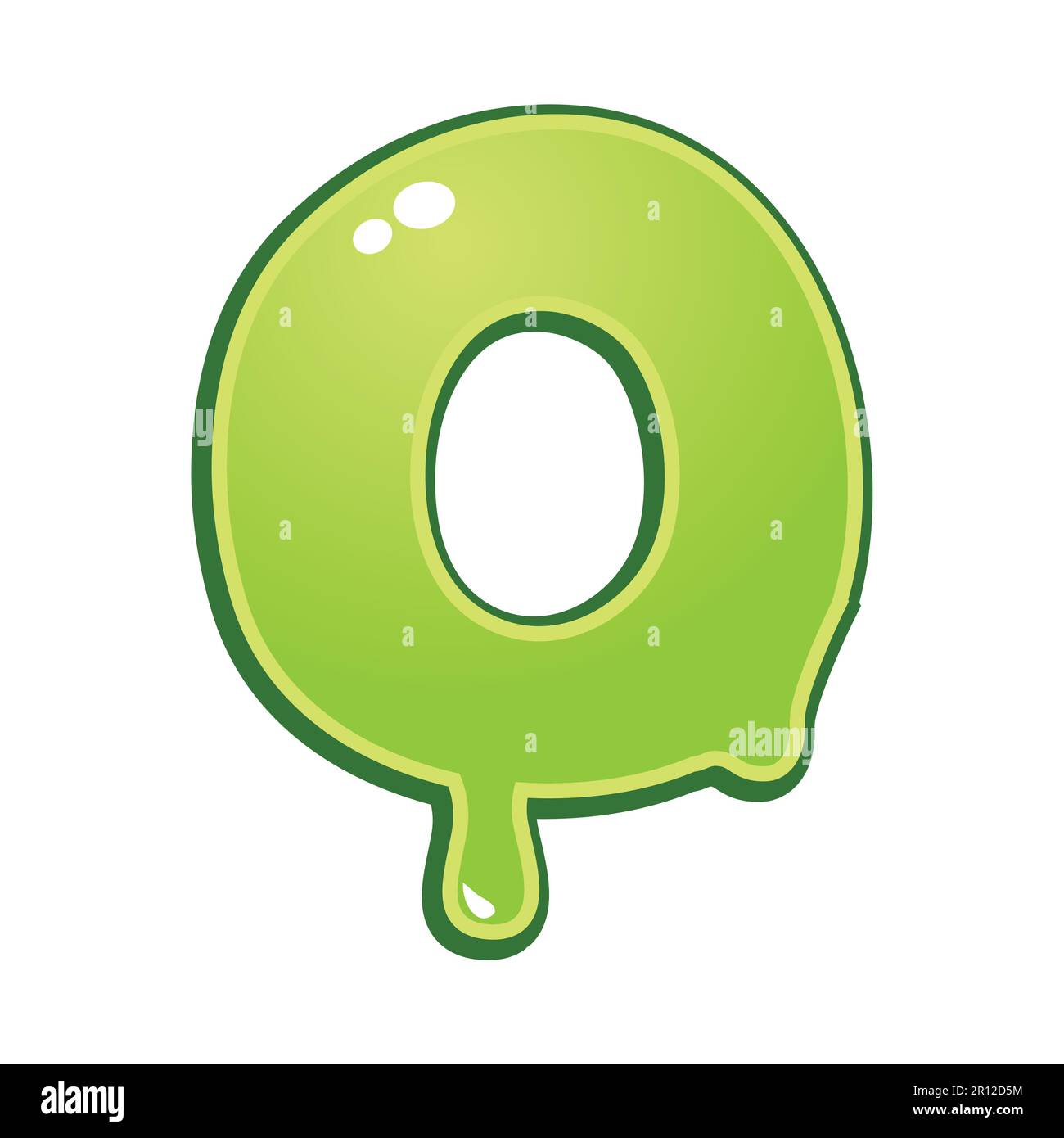 Slimy font type letter O Stock Vector