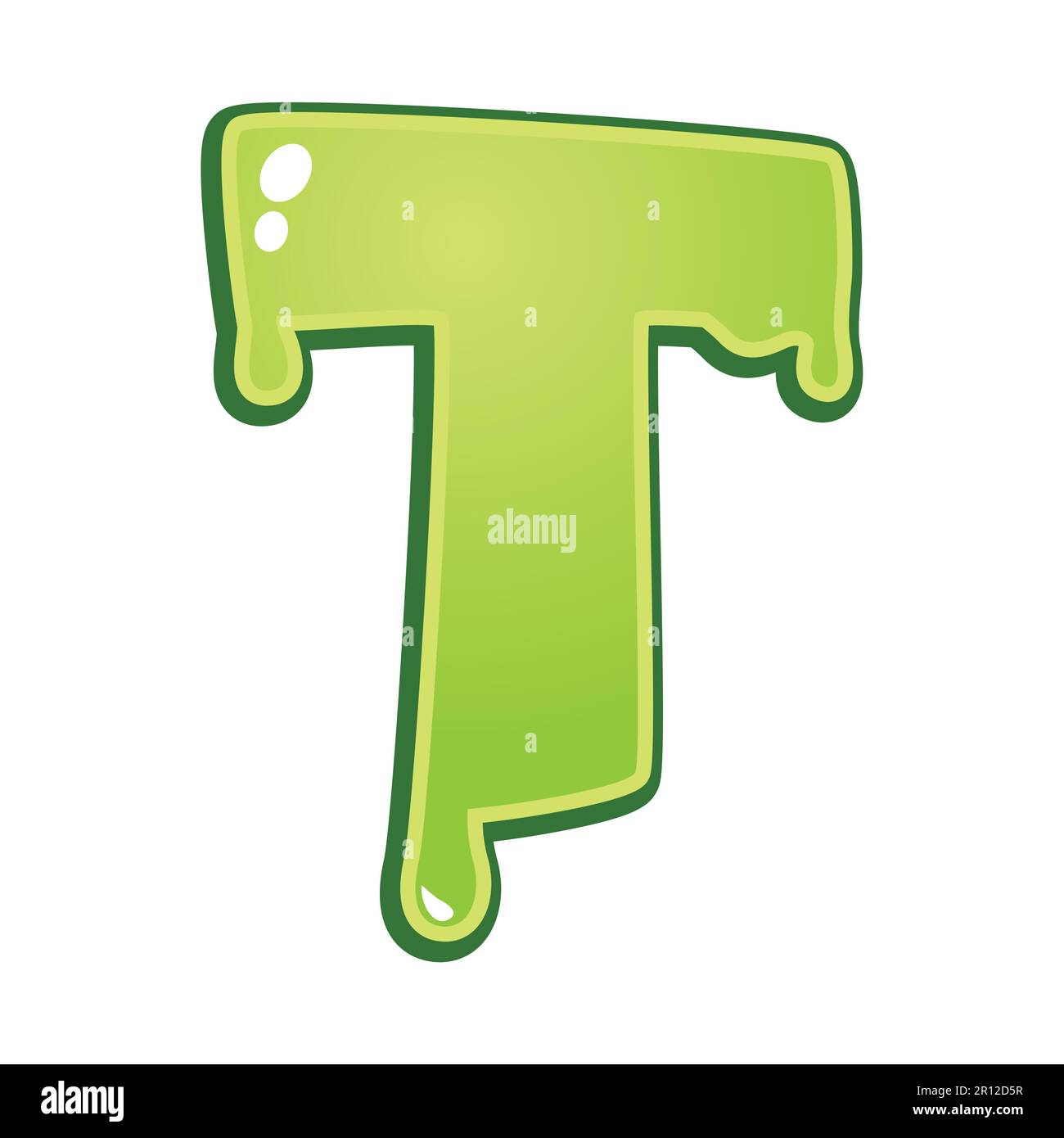 Slimy font type letter T Stock Vector