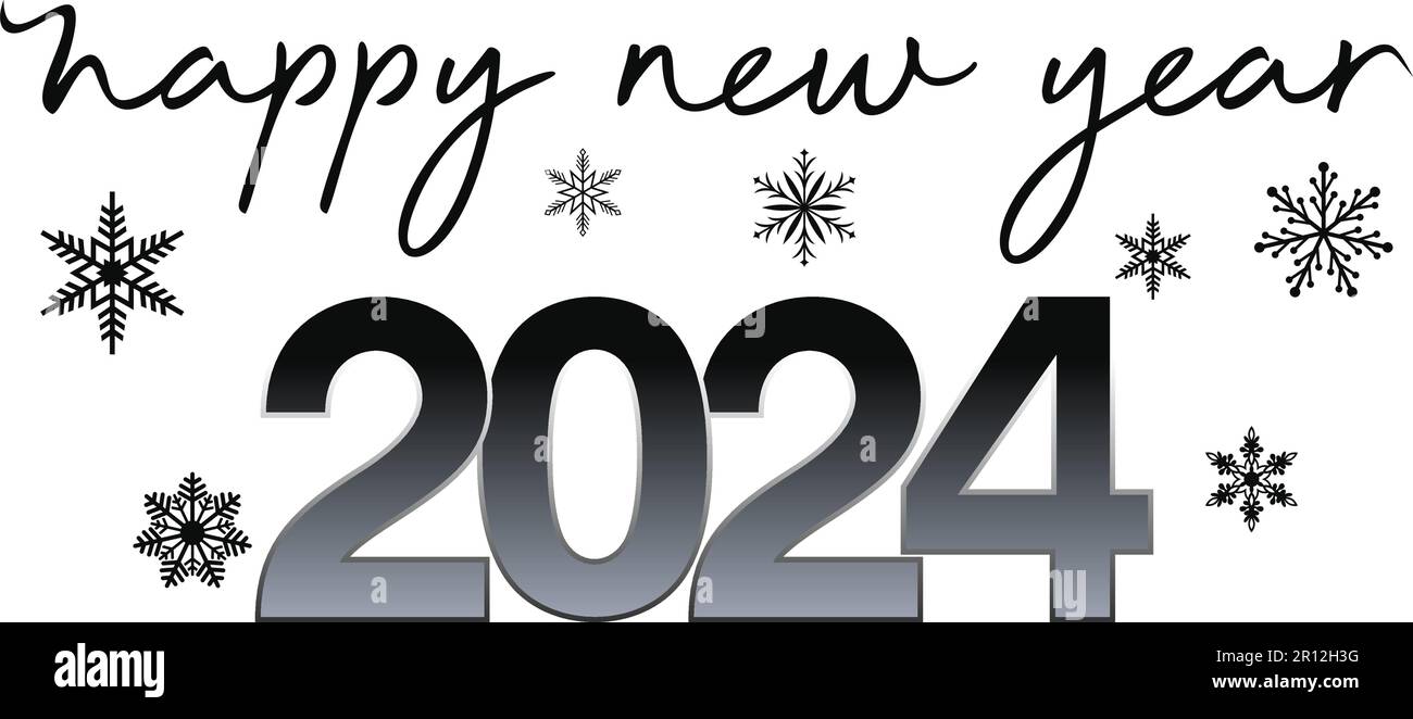 Happy new year 2025. Hand writing calligraphic lettering on a white