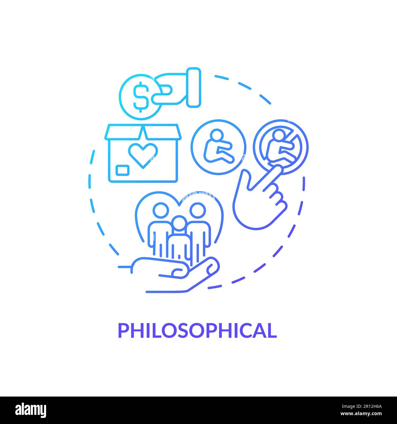 Philosophical blue gradient concept icon Stock Vector