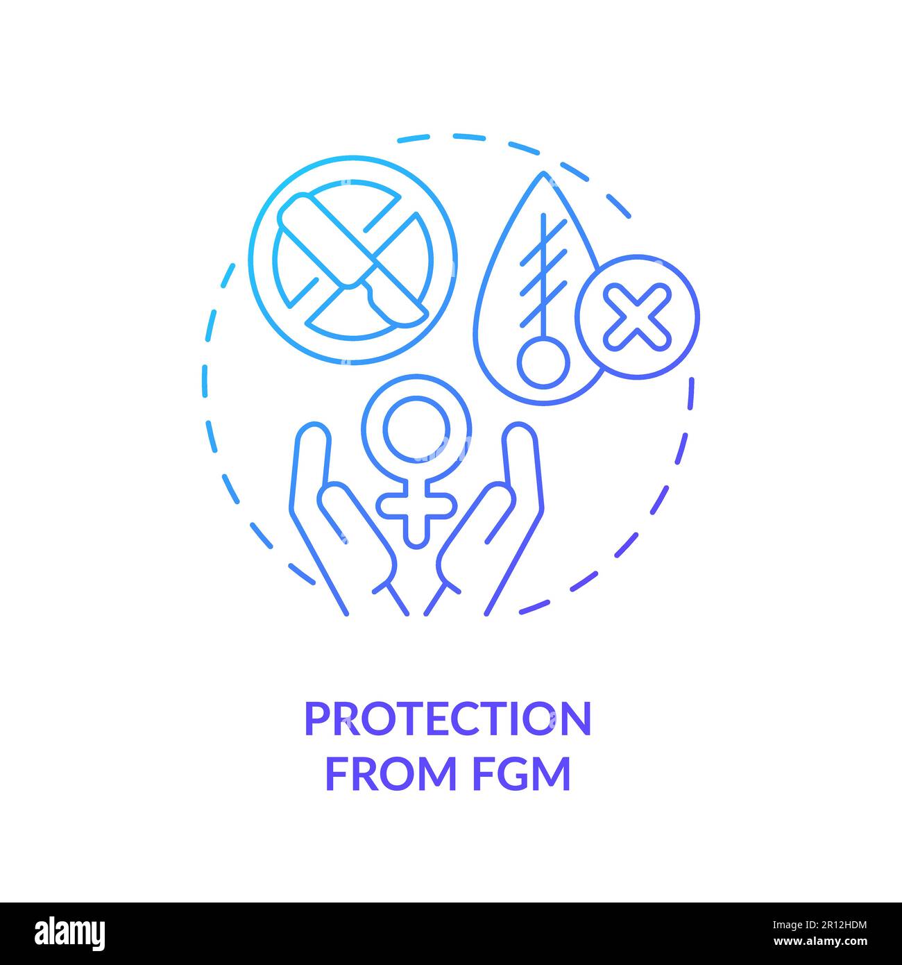 Protection from FGM blue gradient concept icon Stock Vector