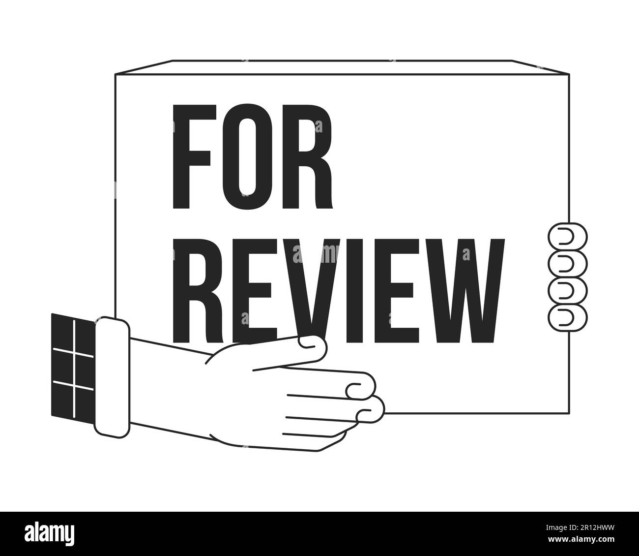 Review us bw concept vector spot illustration Stock Vector