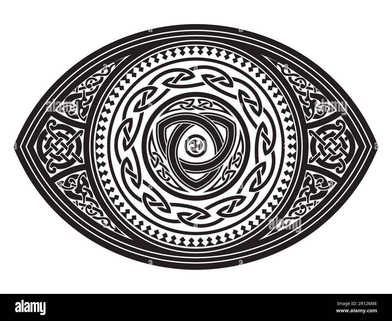 Scandinavian Viking design. Round Celtic design in Old Norse style Stock Vector