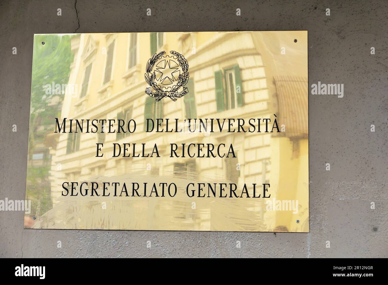 SIGN OF THE  MINISTERO DELL'UNIVERSITA' E DELLA RICERCA Stock Photo