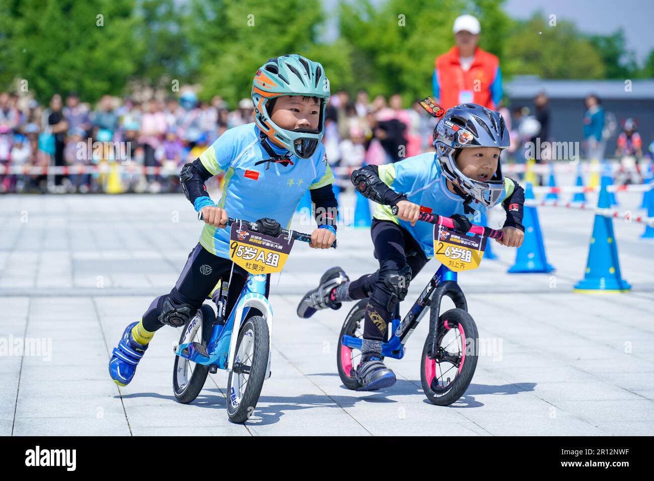 Chidren participate in a balance bike competition in Yuncheng City north China s Shanxi Province 8 May 2023. Photo by ChinaImages Sipa USA Credit Sipa US Alamy Live News Stock Photo Alamy