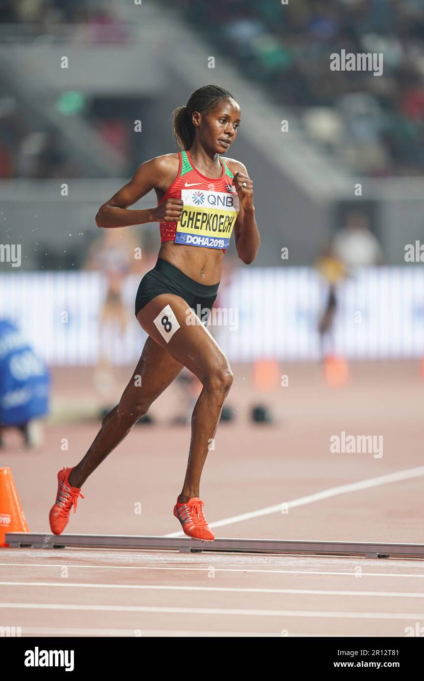 Beatrice CHEPKOECH participating in the 3000 meter steeplechase at