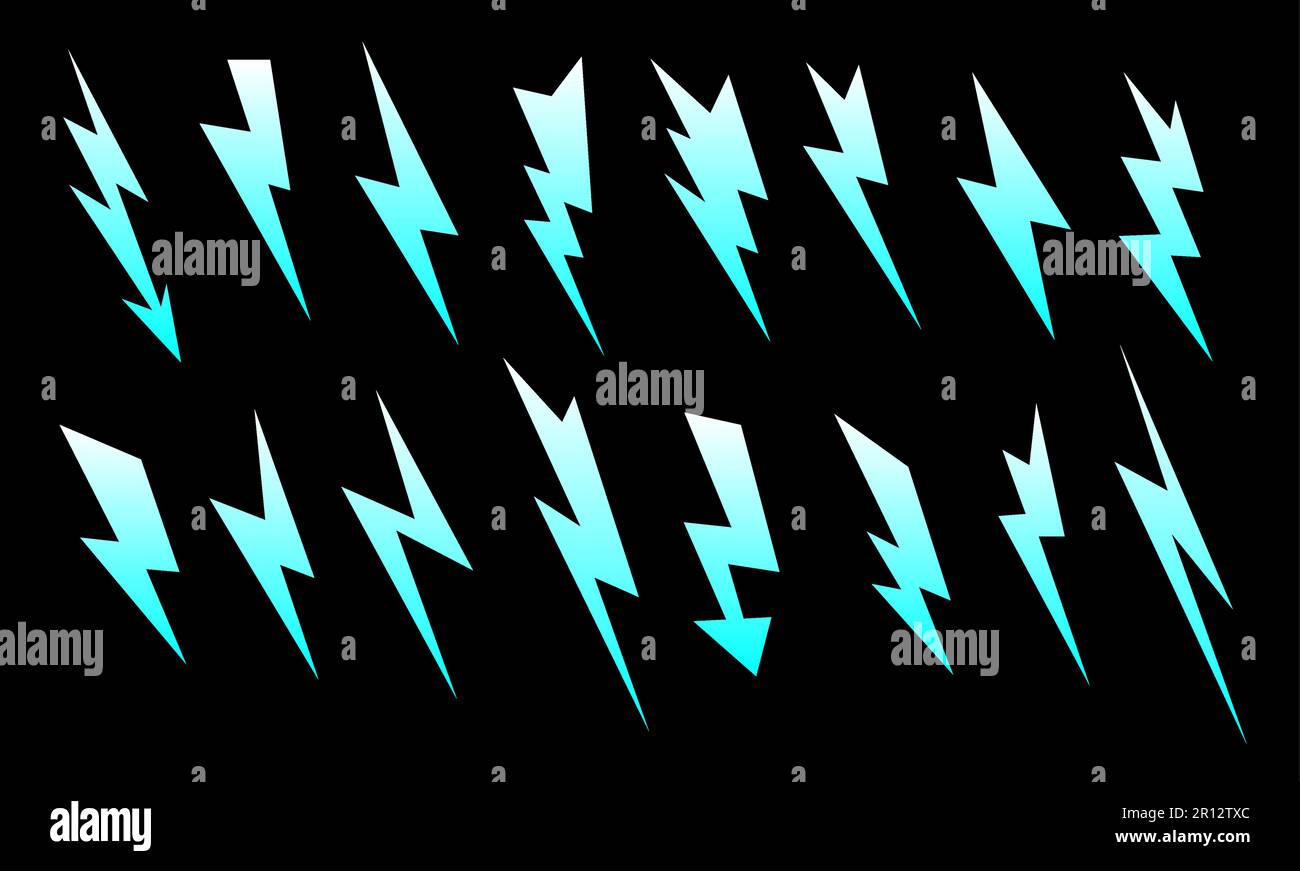 Blue light flare and flash effect. Lightning bolt strike, electricity power discharge or high