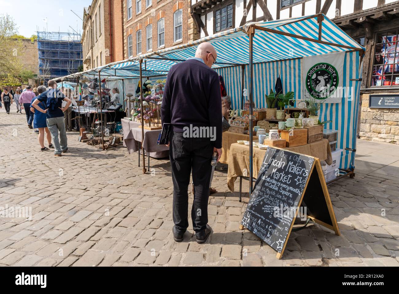 Lincoln Makers Market - stalls from independent retailers in the city of Lincoln, UK. Stock Photo