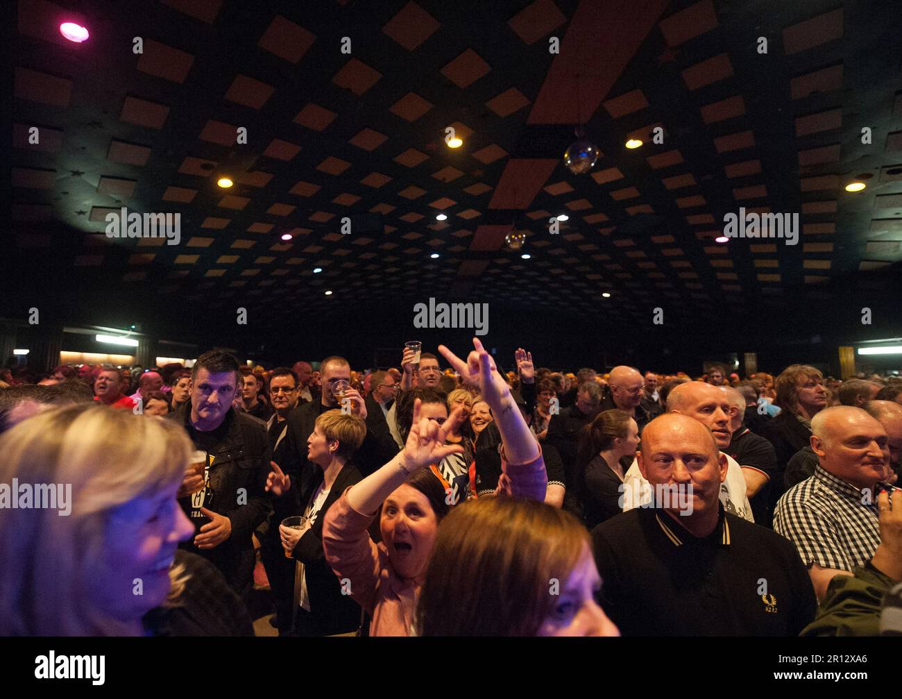 The crowd await the Specials AKA at a gig at the iconic Barrowland Ballroom in Glasgow, Scotland Stock Photo