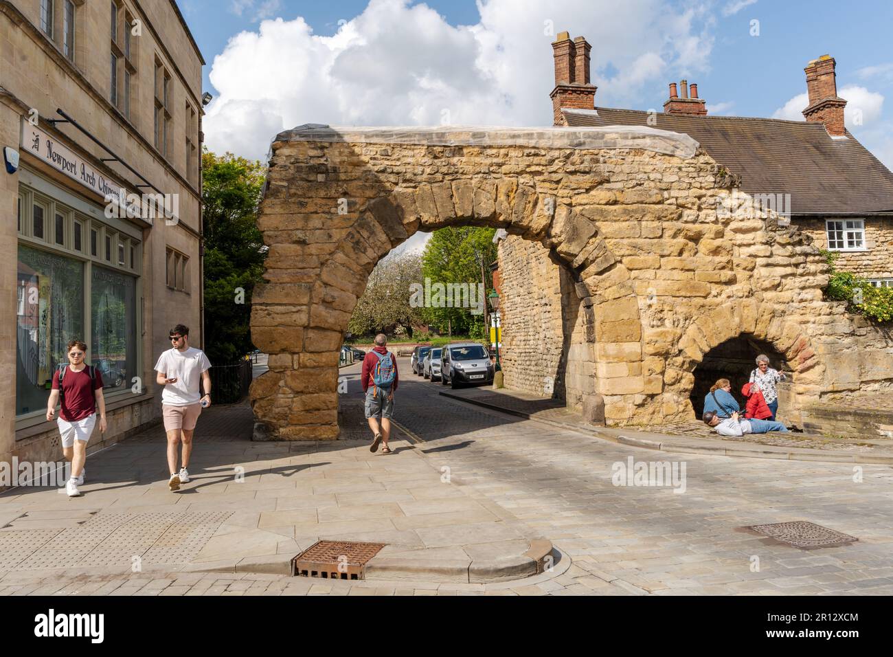 Newport Arch a 3rd century Roman gate in the historic city of Lincoln