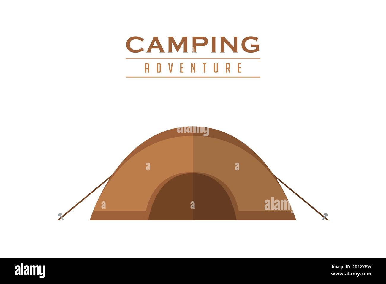 brown camping tent isolated on white background Stock Vector Image ...