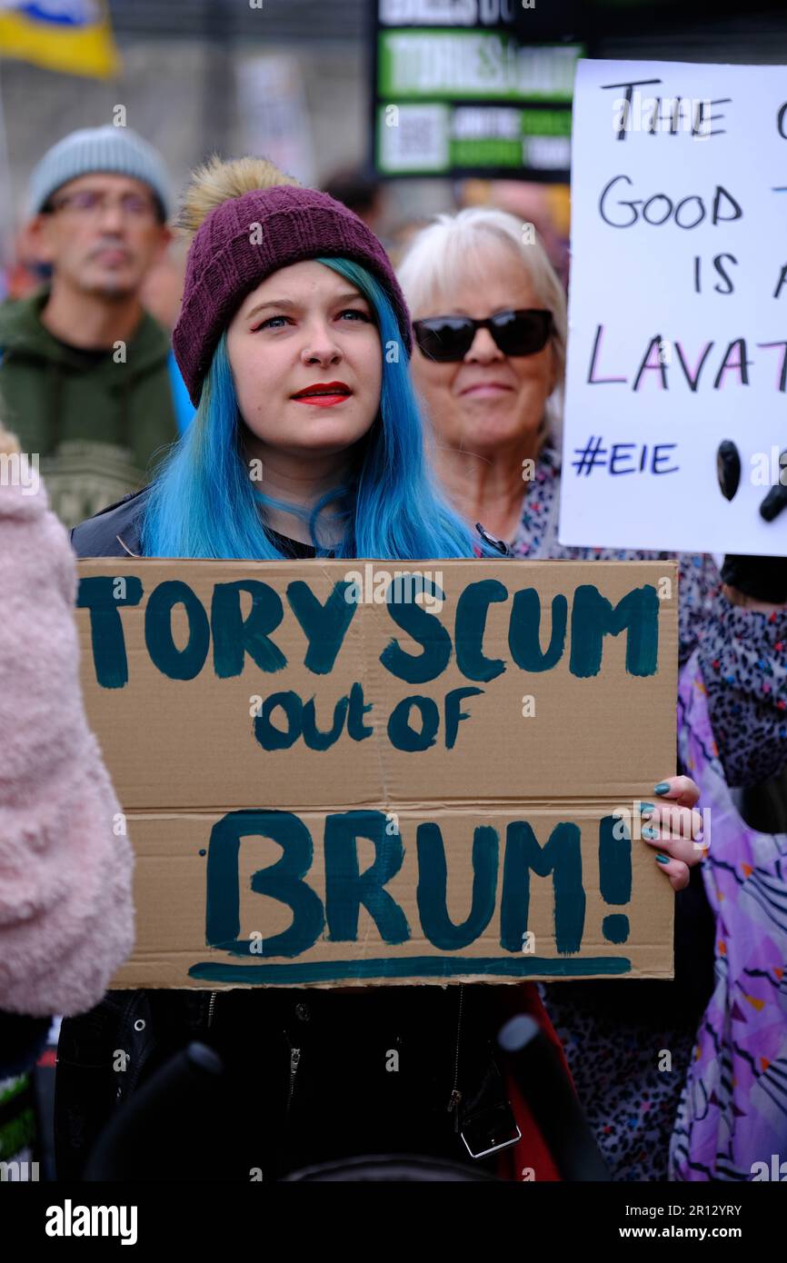 Victoria Square, Birmingham. 2nd Oct 2022. Britain is Broken / Enough is Enough Protest at Conservative Party Conf. Credit Mark Lear / Alamy Live News Stock Photo