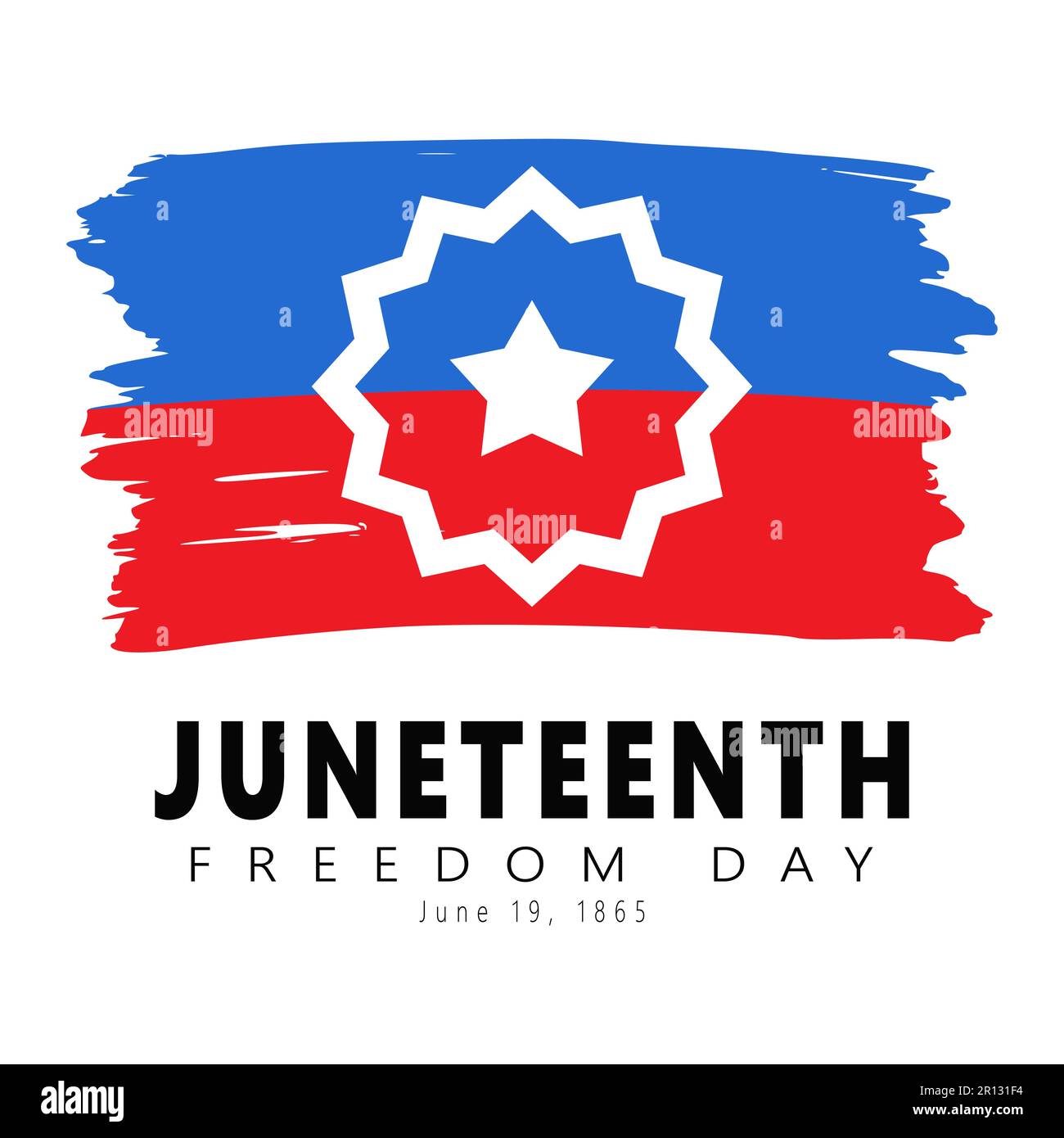 Freedom day greeting card. Textured Red and Blue Flag of