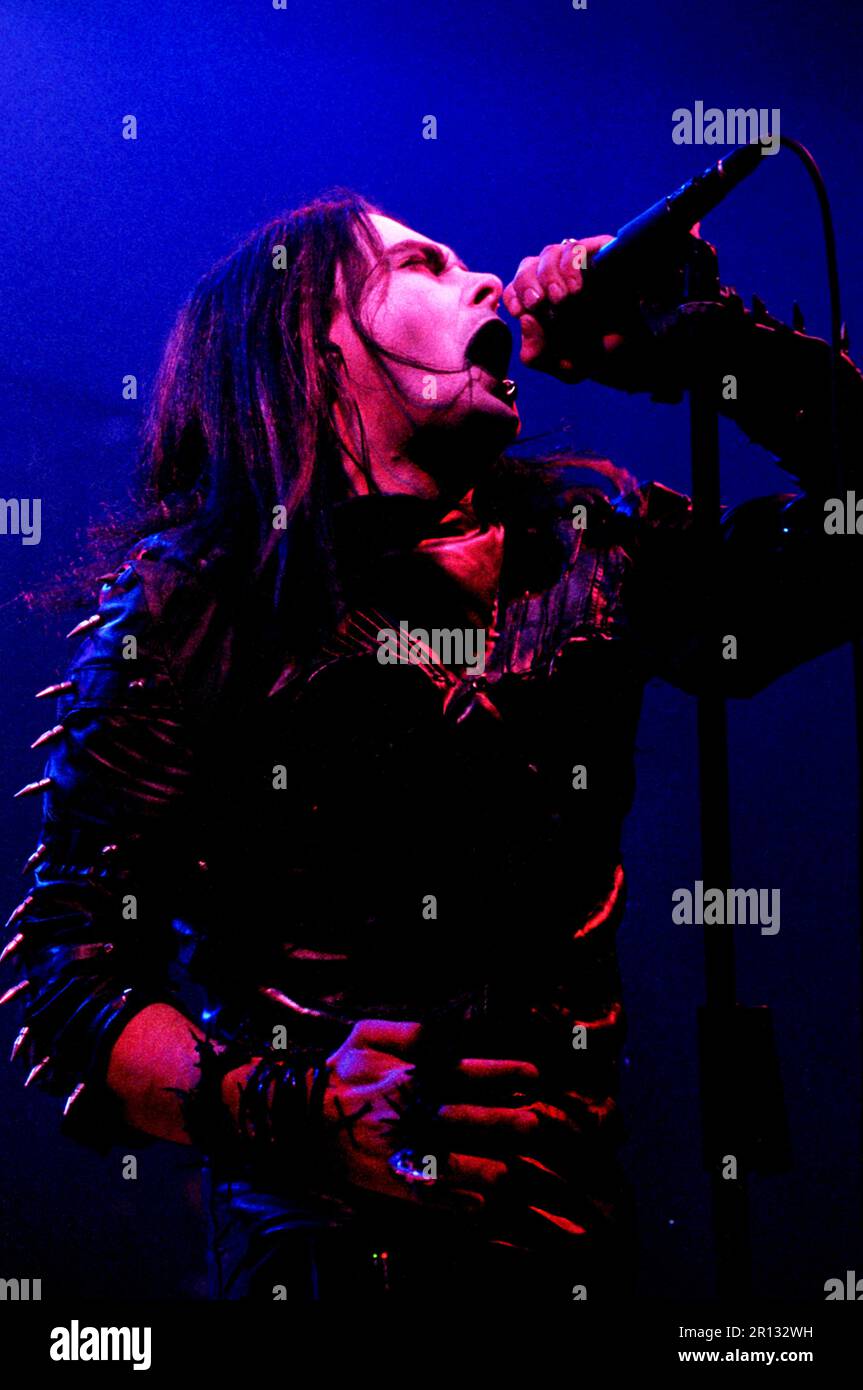 Milan Italy 2000-12-05 : Dani Filth singer of Cradle of Filth in concert at the Alcatraz club Stock Photo
