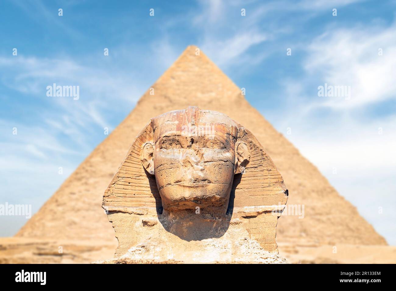 Great Sphinx is the oldest monument in Giza Egypt. The head of the