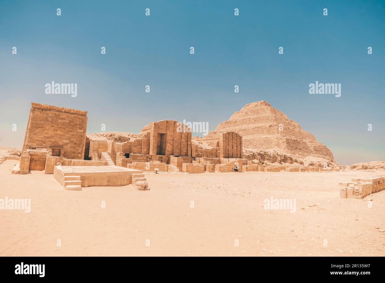 The step pyramid at Saqqara is the oldest surviving large stone