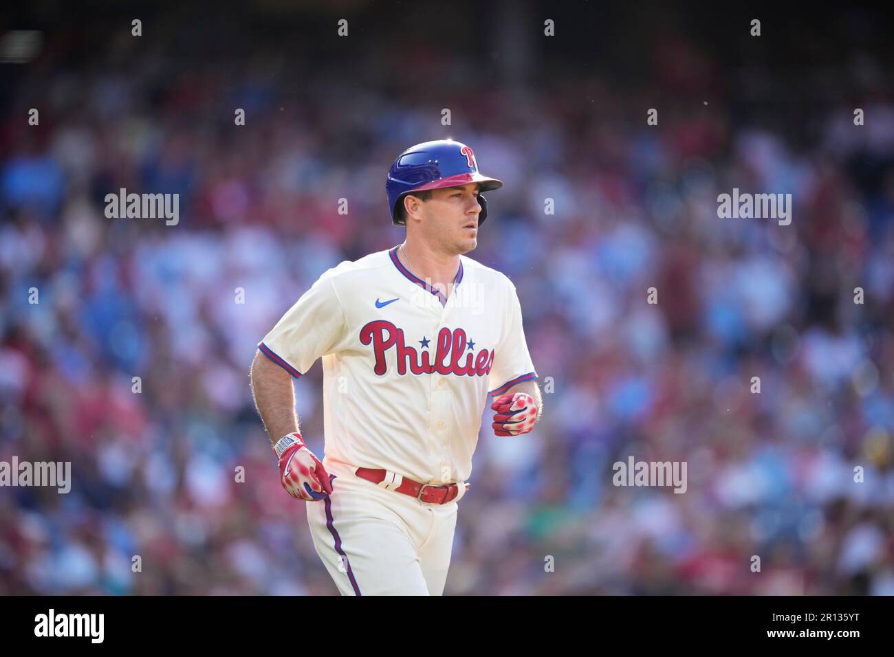Philadelphia Phillies' J.T. Realmuto plays during a baseball game,  Wednesday, May 10, 2023, in Philadelphia. (AP Photo/Matt Slocum Stock Photo  - Alamy