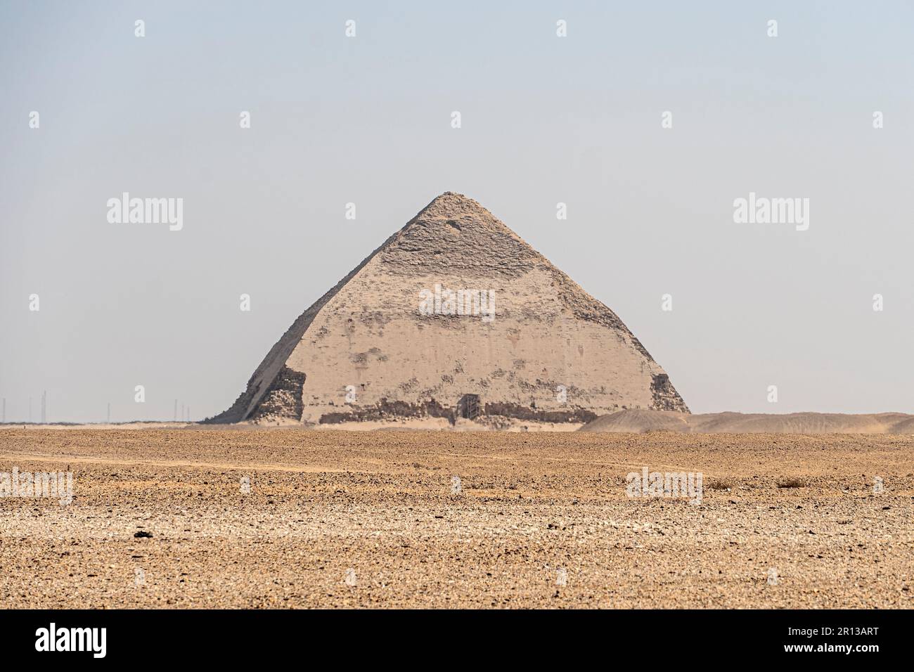 The ancient Bent Pyramid of Dahshur for Pharaoh Snefru, near Cairo ...