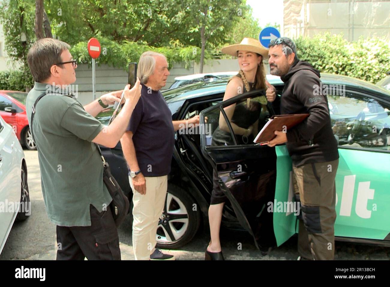 Actress Amber Heard leaving her new home in Madrid, May 11, 2023, in Madrid  (Spain). ACTRESS;NEW HOME;ADDRESS;FANS;JHONNY DEPP;11 MAY 2023 José Ramón  Hernando / Europa Press 05/11/2023 (Europa Press via AP Stock