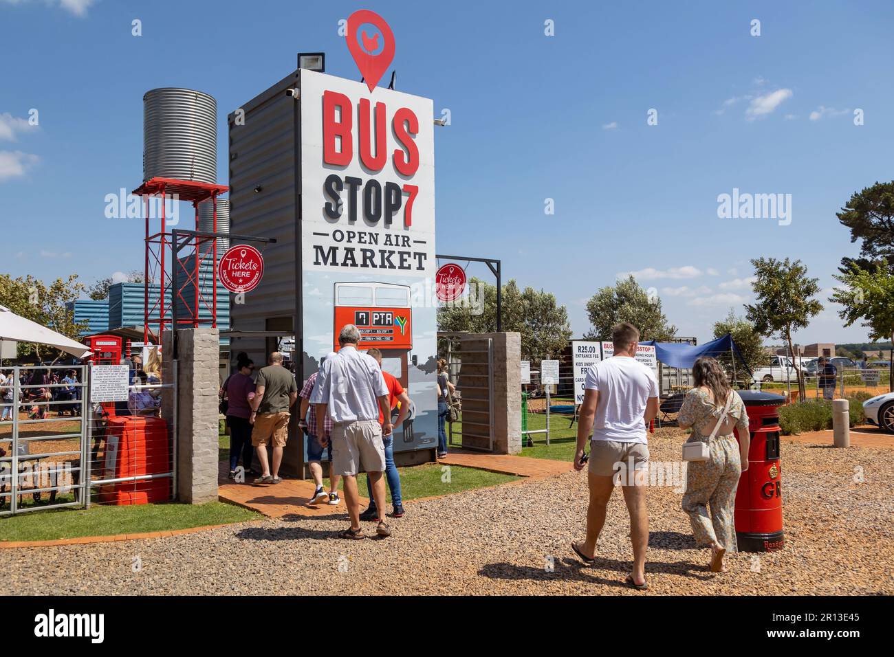 Pretoria, South Africa - March 12th 2023:Front entrance to outdoor market Stock Photo