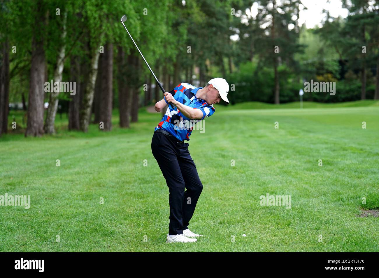 George Blackshaw plays a shot on the 4th during day two of The G4D Open at Woburn Golf Club, Milton Keynes. Picture date: Thursday May 11, 2023. Stock Photo