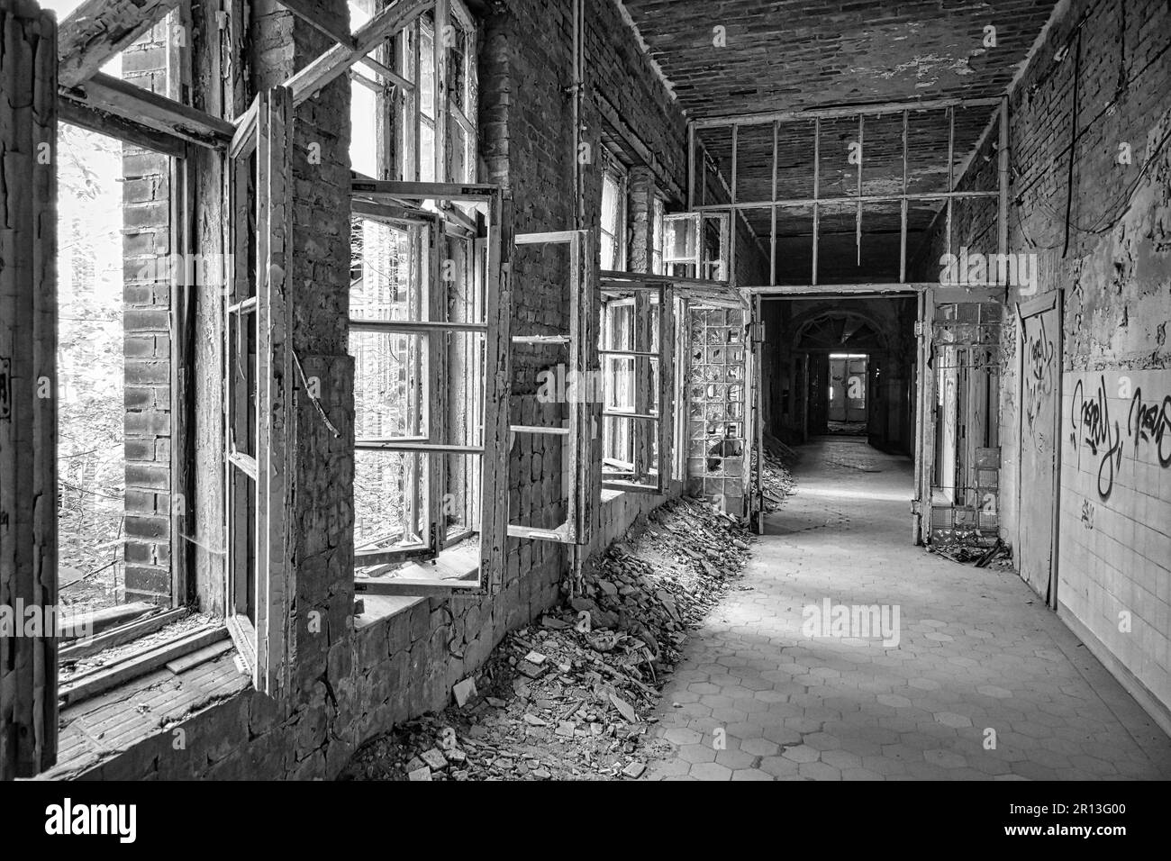 Lost Place Heilstätten, Lung Clinic, Germany Stock Photo