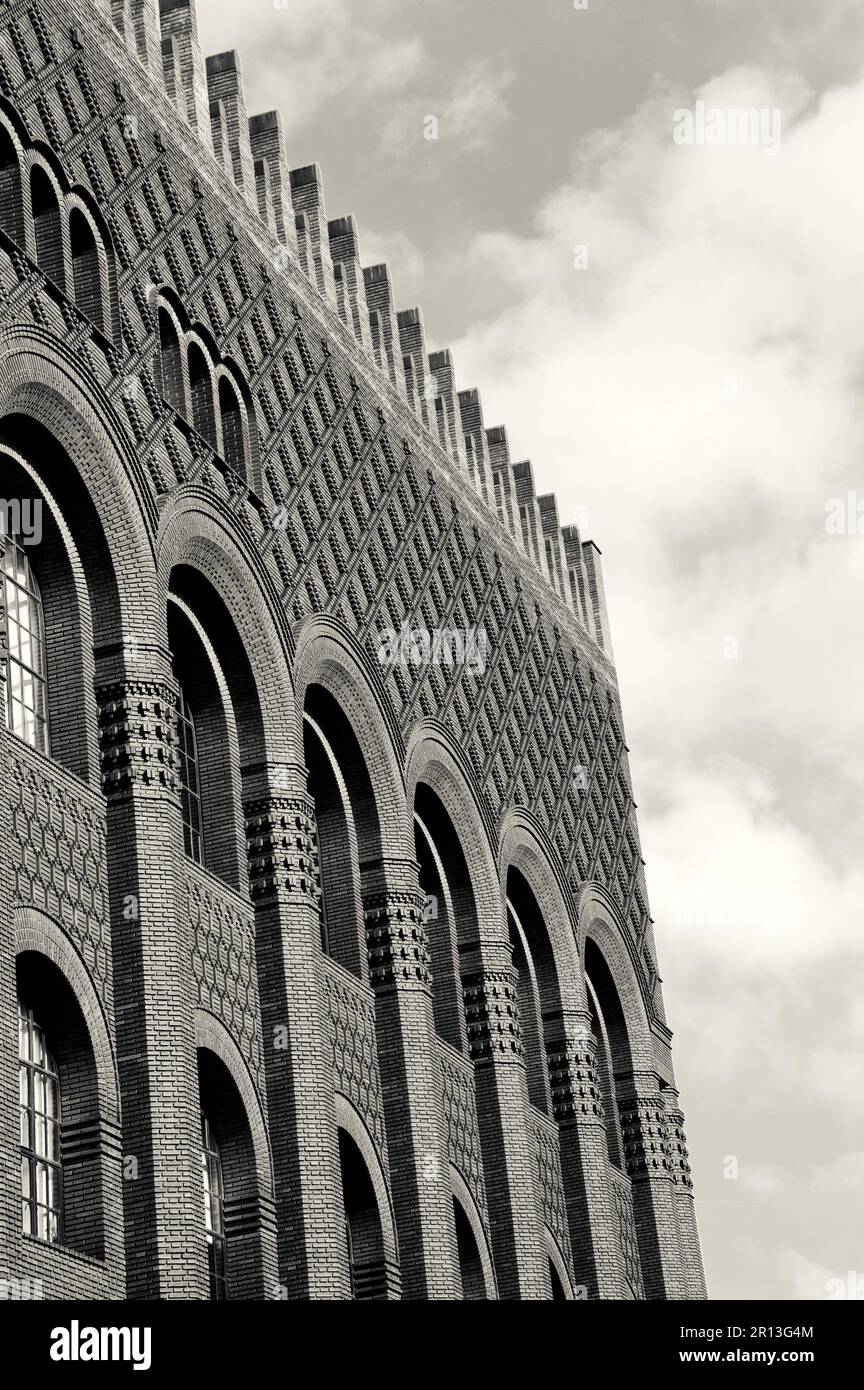 Michelet Center Art and Archeology library. Paris (France) Black and white. Stock Photo