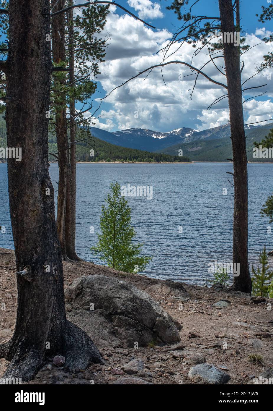 A beautiful view across Turquoise Lake near Leadville, Colorado on a mid-summer day. Stock Photo