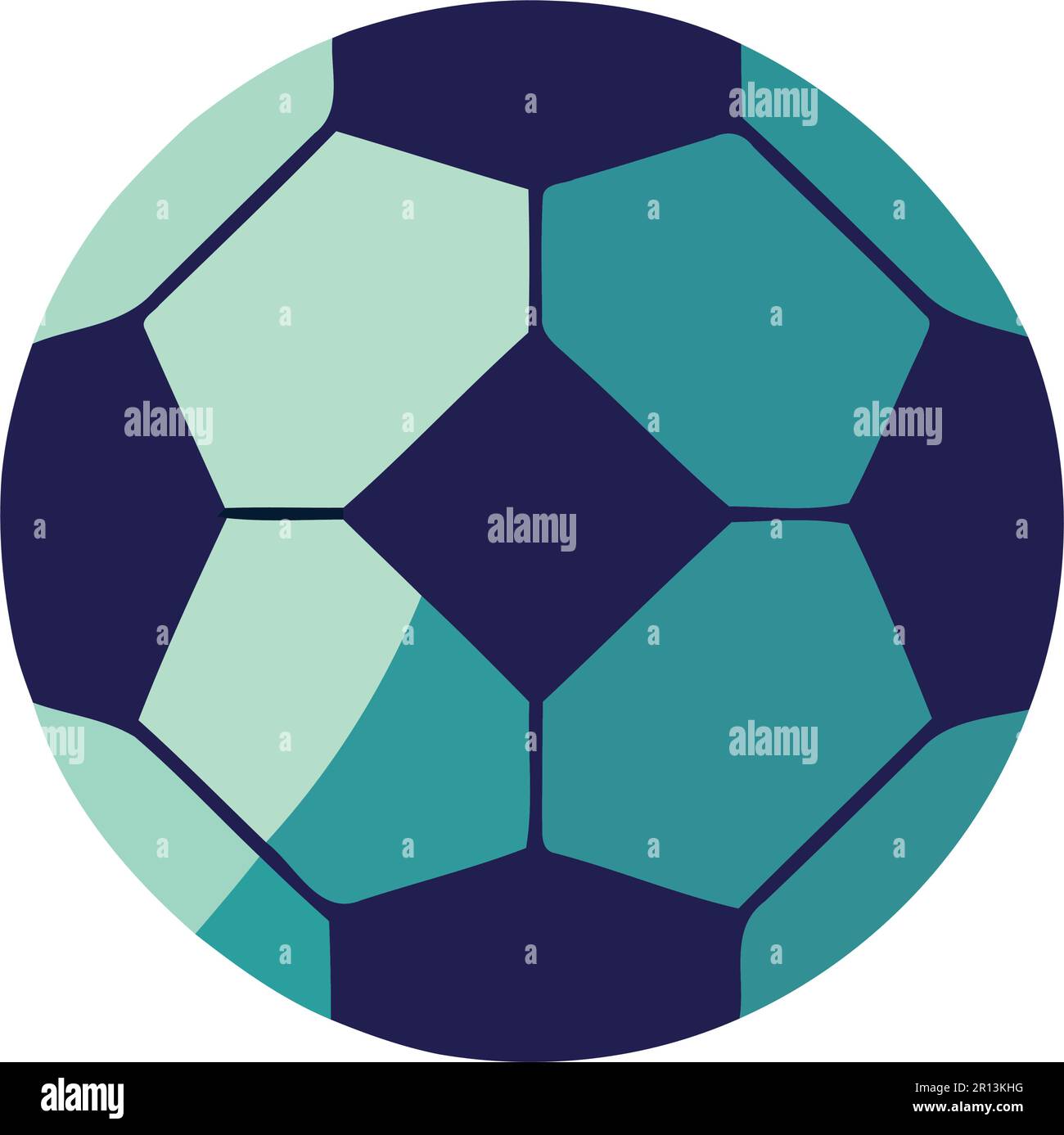 Soccer ball symbol on blue hexagon Stock Vector Image & Art Alamy