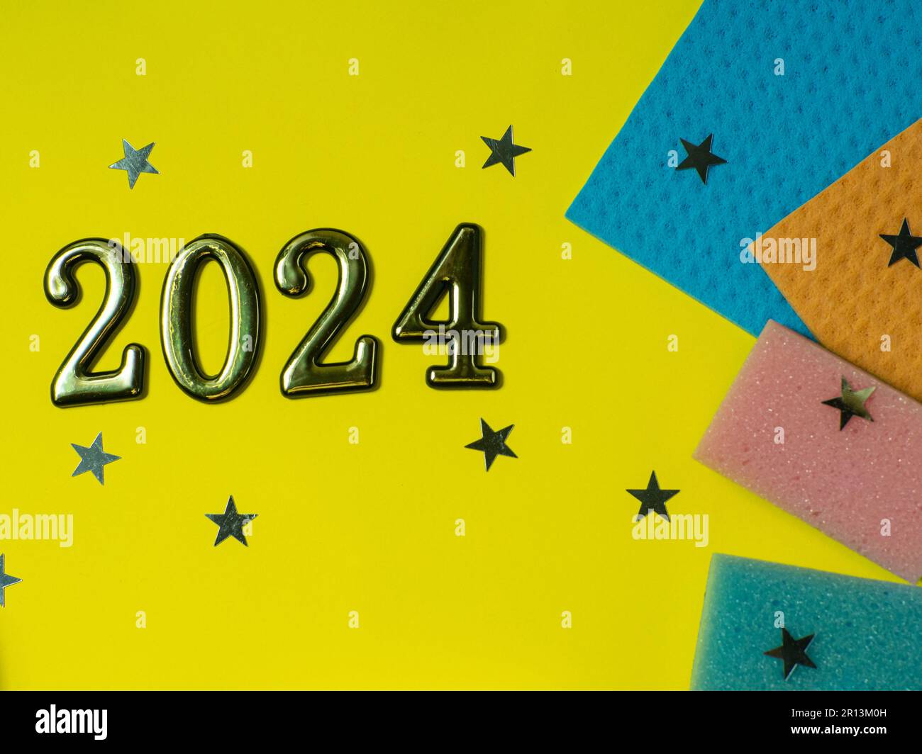 2024 Lettering Yellow 2024 on yellow background Stock Photo - Alamy