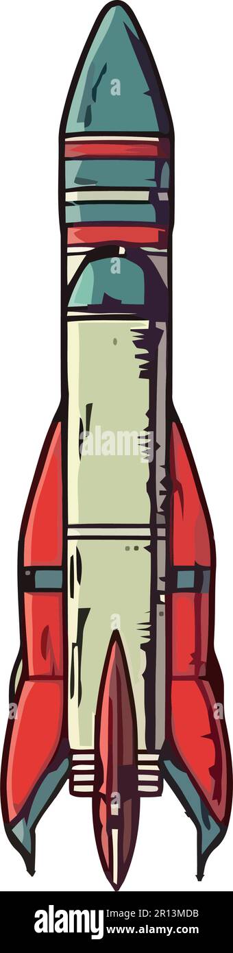 Flying spaceship taking off into space adventure Stock Vector Image ...