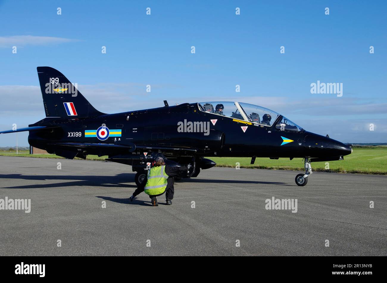 Bae Hawk T1A, XX199, 208 Squadron, RAF Valley, Anglesey, Anglesey, North Wales, Stock Photo